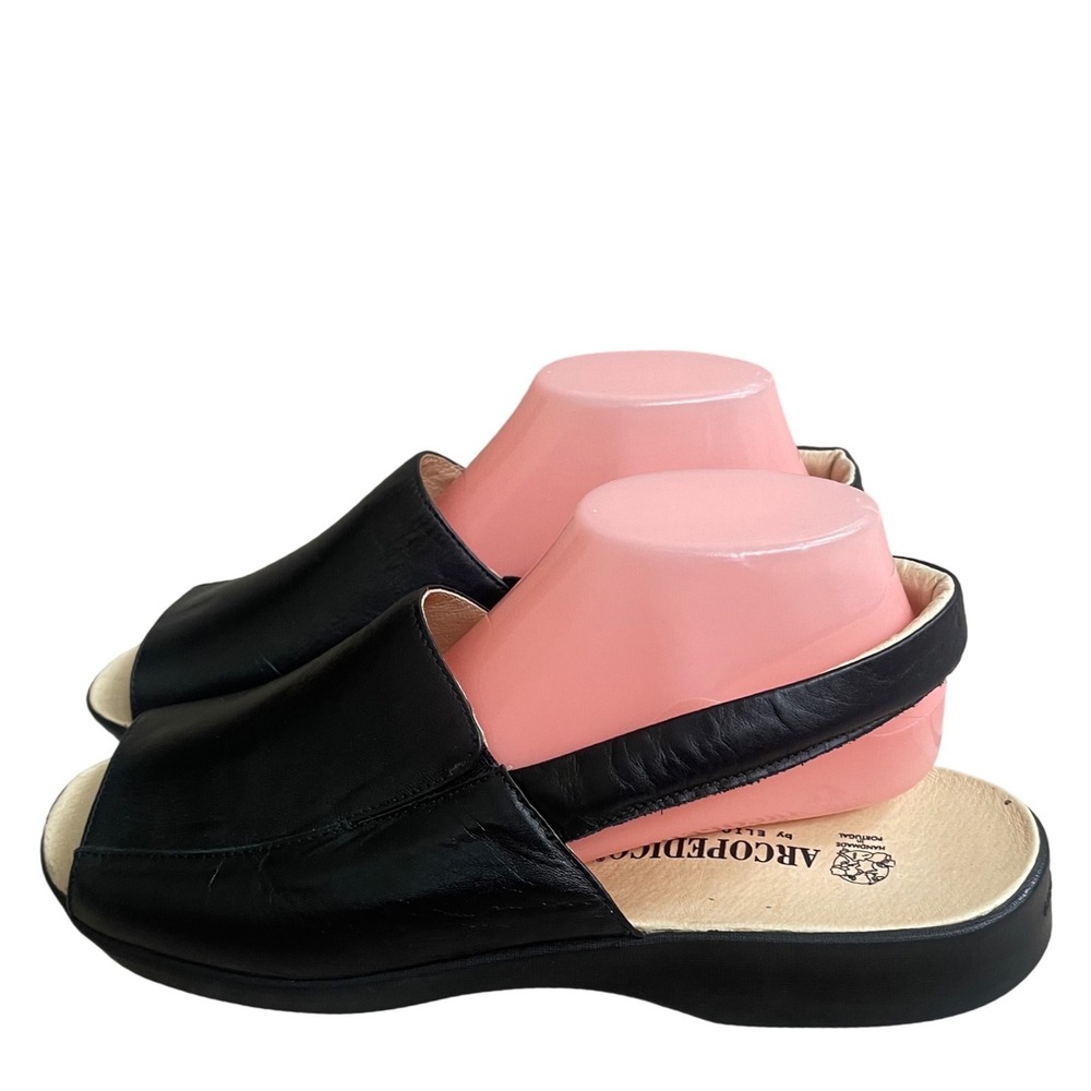 Arcopedico Black Leather Slingback Sandals Portugal Open Toe women 42 EU/10.5/11